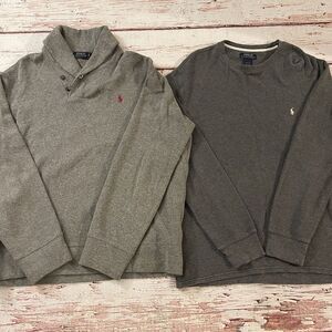 Polo Ralph Lauren Mens‎ Shawl Collar Sweater Pullover Size XL & Waffle Knits XL